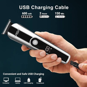 Бездротова машинка для стрижки волосся VGR V-107 тример для бороди та вусів зі змінними насадками. Зображення №6