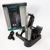 Бездротова машинка для стрижки волосся VGR V-107 тример для бороди та вусів зі змінними насадками. Зображення №12