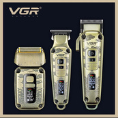 Набор для стрижки волос и бороды с насадками 3в1 VGR V-642 Аккумуляторная машинка с триммером и шейвером. Изображение №6