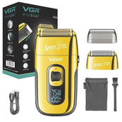 Електробритва Шейвер з дисплеєм VGR V-332. Колір: золотий. Зображення №3