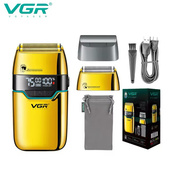 Електробритва Шейвер VGR V-350 чоловіча акумуляторна бритва для гоління з дисплеєм. Колір: золотий. Зображення №5 Електробритва Шейвер VGR V-350 чоловіча акумуляторна бритва для гоління з дисплеєм. Колір: золотий. Зображення №5