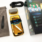 Електробритва Шейвер VGR V-350 чоловіча акумуляторна бритва для гоління з дисплеєм. Колір: золотий. Зображення №20 Електробритва Шейвер VGR V-350 чоловіча акумуляторна бритва для гоління з дисплеєм. Колір: золотий. Зображення №20