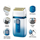 Електробритва-шейвер VGR V-362 чоловіча професійна для сухого гоління з тримером. Колір: білий. Зображення №3