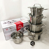 Набір посуду 10 предметів ASTRA A-2310, набір каструль для електроплити, збірний набір каструль. Зображення №7