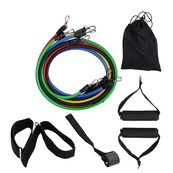 Еспандер гума для зарядок exercise pipe, еспандер гумовий джгут вправи, Фітнес гумки 5 в 1. Зображення №12