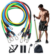 Еспандер гума для зарядок exercise pipe, еспандер гумовий джгут вправи, Фітнес гумки 5 в 1. Зображення №26