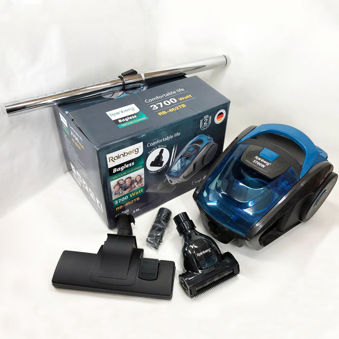 Пилосос контейнерний Rainberg RB-652 турбощітка 3700 Вт 4 л Пилосос контейнерний Rainberg RB-652 турбощітка 3700 Вт 4 л