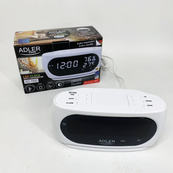 Настільний годинник-будильник Adler AD 1186 White. Зображення №2