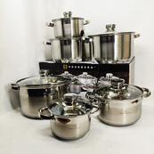 Набір посуду Edenberg EB-2001 з індукційним дном із нержавіючої сталі 12 предметів. Зображення №2