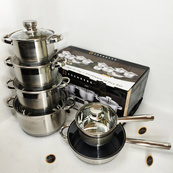 Набір посуду Edenberg EB-2001 з індукційним дном із нержавіючої сталі 12 предметів. Зображення №6