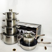 Набір посуду Edenberg EB-2001 з індукційним дном із нержавіючої сталі 12 предметів. Зображення №7