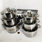 Набір каструль із сталі Edenberg EB-4036 12шт 2.1л–7.5л, 5-шарове капсульне дно, клепані ручки, індукція. Зображення №5 Набір каструль із сталі Edenberg EB-4036 12шт 2.1л–7.5л, 5-шарове капсульне дно, клепані ручки, індукція. Зображення №5