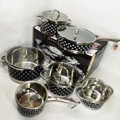 Набір посуду Edenberg EB-4055 з капсульним дном нержавіюча сталь 12 предметів. Зображення №2 Набір посуду Edenberg EB-4055 з капсульним дном нержавіюча сталь 12 предметів. Зображення №2