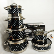 Набір посуду Edenberg EB-4055 з капсульним дном нержавіюча сталь 12 предметів. Зображення №4 Набір посуду Edenberg EB-4055 з капсульним дном нержавіюча сталь 12 предметів. Зображення №4