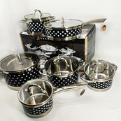 Набір посуду Edenberg EB-4055 з капсульним дном нержавіюча сталь 12 предметів. Зображення №5 Набір посуду Edenberg EB-4055 з капсульним дном нержавіюча сталь 12 предметів. Зображення №5