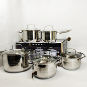 Набір посуду Edenberg EB-4074 із капсульним дном нержавіюча сталь 10 предметів. Зображення №4 Набір посуду Edenberg EB-4074 із капсульним дном нержавіюча сталь 10 предметів. Зображення №4