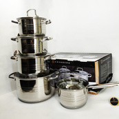 Набір посуду Edenberg EB-4074 із капсульним дном нержавіюча сталь 10 предметів. Зображення №7 Набір посуду Edenberg EB-4074 із капсульним дном нержавіюча сталь 10 предметів. Зображення №7