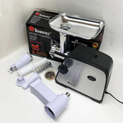 Електрична м'ясорубка Domotec MS-2027 4500 Вт з насадкою для томатів, ковбас та терками. Зображення №3