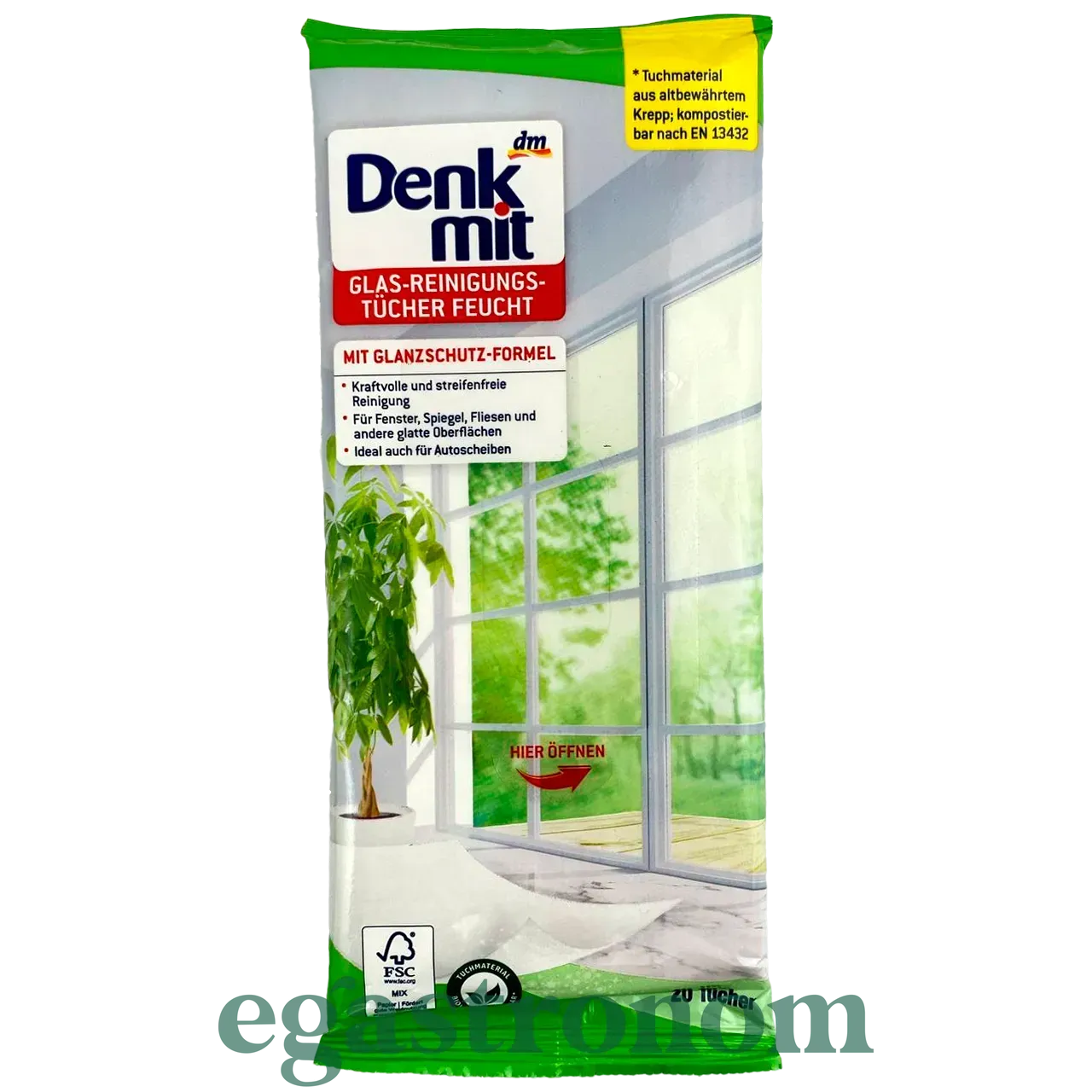 Серветки вологі для прибирання скляних поверхонь Денк Міт Denk Mit 20szt 20шт/ящ Серветки вологі для прибирання скляних поверхонь Денк Міт Denk Mit 20szt 20шт/ящ