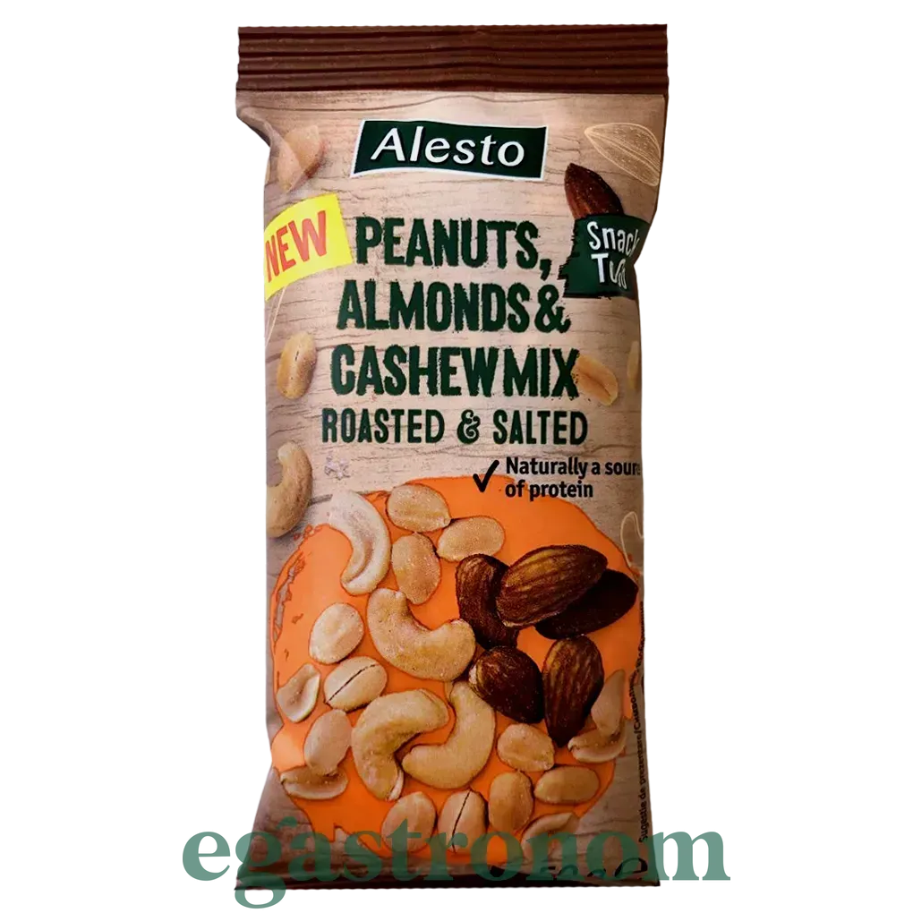 Горішки мікс горіхів з сіллю Алесто Alesto mixed nuts 50g 12шт/ящ Горішки мікс горіхів з сіллю Алесто Alesto mixed nuts 50g 12шт/ящ