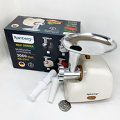 Мясорубка электрическая Rainberg RB-2319 с системой реверса насадка куббе 3000Вт Beige. Изображение №5