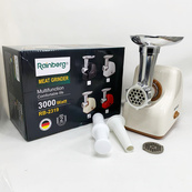 Мясорубка электрическая Rainberg RB-2319 с системой реверса насадка куббе 3000Вт Beige. Изображение №6