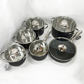 Набір посуду 12 предметів ASTRA A-2512, набір посуду для електричних плит, збірний набір каструль. Зображення №2