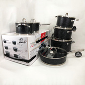 Набір посуду 12 предметів ASTRA A-2512, набір посуду для електричних плит, збірний набір каструль. Зображення №4