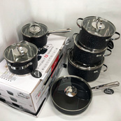 Набір посуду 12 предметів ASTRA A-2512, набір посуду для електричних плит, збірний набір каструль. Зображення №5