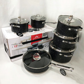 Набір посуду 12 предметів ASTRA A-2512, набір посуду для електричних плит, збірний набір каструль. Зображення №6