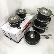 Набір посуду 12 предметів ASTRA A-2512, набір посуду для електричних плит, збірний набір каструль. Зображення №7