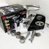 М'ясорубка електрична DOMOTEC MS-2025 3 в 1 4800 Вт із соковижималкою, терками, шатківниками та реверсом. Зображення №3