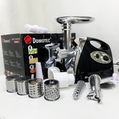 М'ясорубка електрична DOMOTEC MS-2025 3 в 1 4800 Вт із соковижималкою, терками, шатківниками та реверсом. Зображення №6