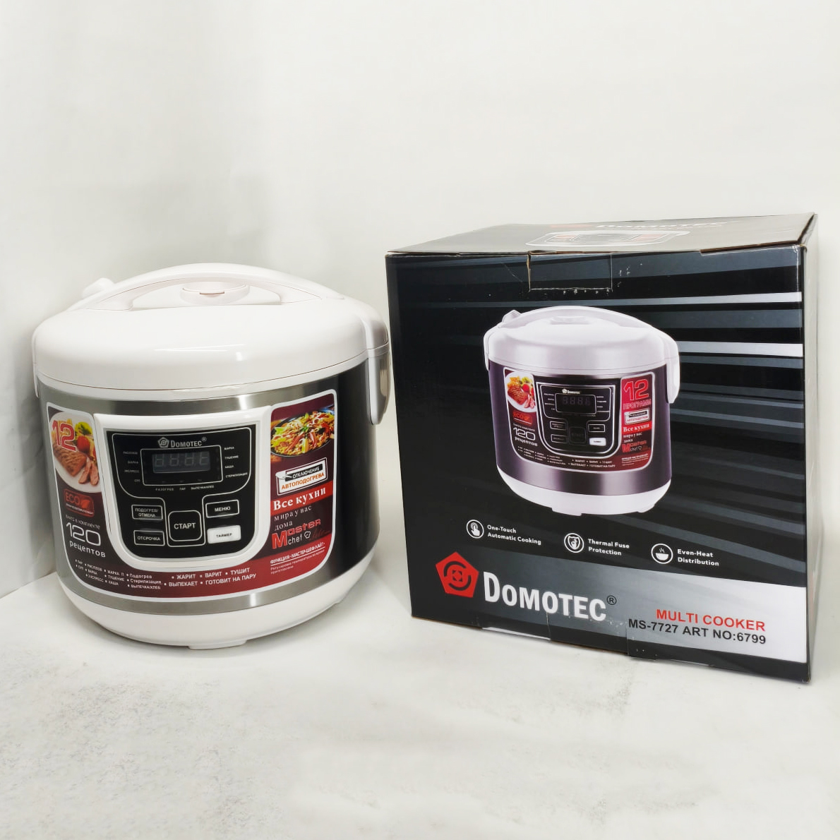 Мультиварка Domotec MS-7727 5 л 900 Вт, 12 режимів, Мультиварка електрична кухонна з чашею Мультиварка Domotec MS-7727 5 л 900 Вт, 12 режимів, Мультиварка електрична кухонна з чашею