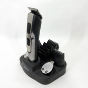 Машинка для стрижки 10в1 GEMEI GM-592, тример для бороди, триммер бездротової. Колір: чорний. Зображення №3