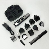 Машинка для стрижки 10в1 GEMEI GM-592, тример для бороди, триммер бездротової. Колір: чорний. Зображення №8