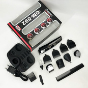 Машинка для стрижки 10в1 GEMEI GM-592, тример для бороди, триммер бездротової. Колір: чорний. Зображення №10