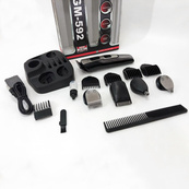 Машинка для стрижки 10в1 GEMEI GM-592, тример для бороди, триммер бездротової. Колір: чорний. Зображення №13