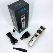 Машинка для стрижки волосся бездротова VGR V-031, тример для бороди вусів 2 насадки, окантувальна машинка. Зображення №15