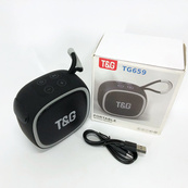 Портативна Bluetooth-колонка TG659 з ремінцем, Bluetooth колонка для вулиці. Колір: чорний. Зображення №6