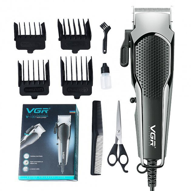 Машинка для стрижки VGR V-130 проводная профессиональная с насадками для окантовки триммер для волос Машинка для стрижки VGR V-130 проводная профессиональная с насадками для окантовки триммер для волос