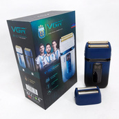 Електробритва-шейвер VGR V-362 чоловіча професійна для сухого гоління з тримером. Колір: синій. Зображення №13