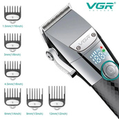 Профессиональная беспроводная машинка для стрижки VGR V-682 триммер для волос, бороды и усов на подставке. Изображение №3