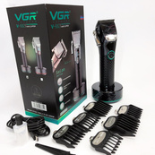 Профессиональная беспроводная машинка для стрижки VGR V-682 триммер для волос, бороды и усов на подставке. Изображение №11