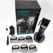 Профессиональная беспроводная машинка для стрижки VGR V-682 триммер для волос, бороды и усов на подставке. Изображение №13