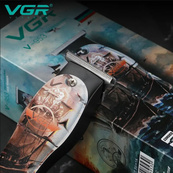 Профессиональный триммер для стрижки волос и бороды VGR V-953 с насадками, окантовочная машинка. Изображение №6