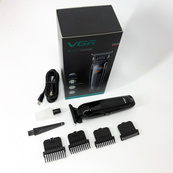 Машинка для стрижки волосся триммер VGR V-972 професійна з насадками акумуляторна USB. Зображення №8