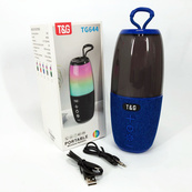 Портативна колонка TG644 5W з RGB підсвічуванням та ремінцем, музичні колонки для вулиці. Колір: синій. Зображення №2