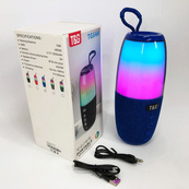 Портативна колонка TG644 5W з RGB підсвічуванням та ремінцем, музичні колонки для вулиці. Колір: синій. Зображення №4