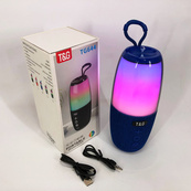 Портативна колонка TG644 5W з RGB підсвічуванням та ремінцем, музичні колонки для вулиці. Колір: синій. Зображення №6